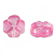Abalorio de cristal 10mm Trébol - Rosa roja